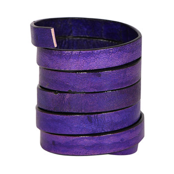 Xsotica-Natural Violet Flat Leather Cords With Black Edge 10.0 MM X 2.0 MM- 1 Yard Xsotica-Natural Violet Flat Leather Cords With Black Edge 10.0 MM X 2.0 MM- 1 Yard