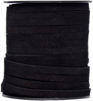 Black Flat Suede Leather Cord  5.0 MM - 1 Yard Black Flat Suede Leather Cord  5.0 MM - 1 Yard