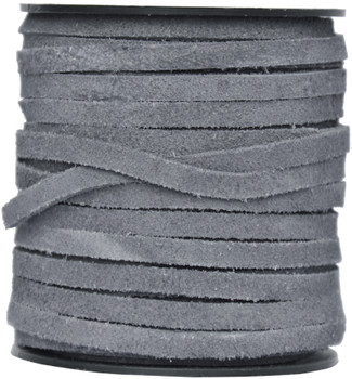 Gray Flat Suede Leather Cord  5.0 MM