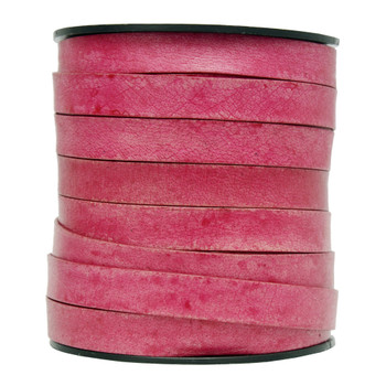 Fuchsia Natural- Flat Leather Cord 10mm*1mm