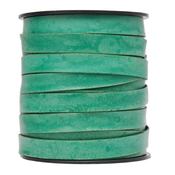 Sea Green Natural- Flat Leather Cord 10mm*1mm