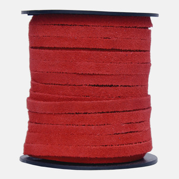 Red - Flat Suede Leather Cord  5.0 MM - 1 Yard Red - Flat Suede Leather Cord  5.0 MM - 1 Yard