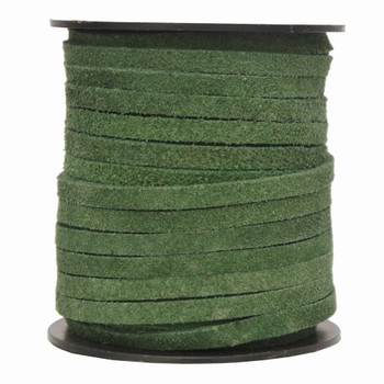 Green -Flat Suede Leather Cord  5.0 MM