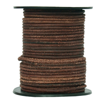 Round Suede Leather Cords- 1.0 MM -Brown Mahogany  - Choose Length