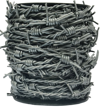 Gray Metallic Barbed Wire Leather Cord Gray Metallic Barbed Wire Leather Cord