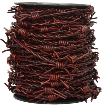 Light Mahogany Barbed Wire Leather Cord Light Mahogany Barbed Wire Leather Cord