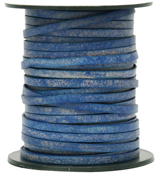 Denim Blue Flat Leather Cord 3mm x 1mm  Choose Length