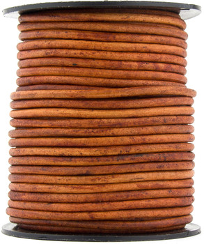 Brown Distressed Light Round Leather Cord 3.0mm 10 Feet Brown Distressed Light Round Leather Cord 3.0mm 10 Feet