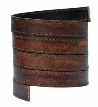 Xsotica Stitched Leather Strap 15MM X 2MM - Distressed Brown Natural- 1 Meter