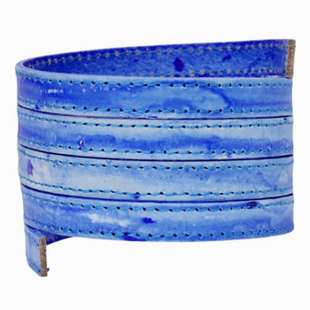 Xsotica Stitched Leather Strap 10MM X 2MM - Electric Blue- 1 Meter