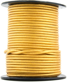 Gold Metallic Round Leather Cord 1.5mm 10 Feet