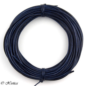 Midnight Blue Natural Dye Round Leather Cord 1.0mm 10 Feet Midnight Blue Natural Dye Round Leather Cord 1.0mm 10 Feet