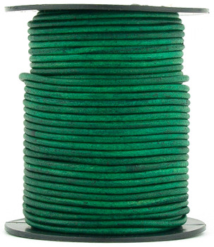 Sea Green Natural Dye Round Leather Cord 1.0mm 10 meters