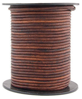 Brown Distressed Natural Dye Round Leather Cord 1.0mm 10 meters Brown Distressed Natural Dye Round Leather Cord 1.0mm 10 meters