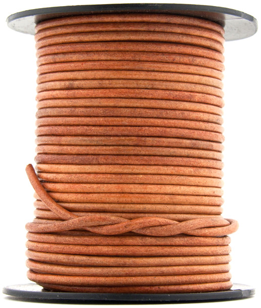 Tan Natural Round Leather Cord 1.0mm 10 meters