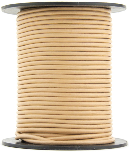 Sand Round Leather Cord 2.0mm 50 meters