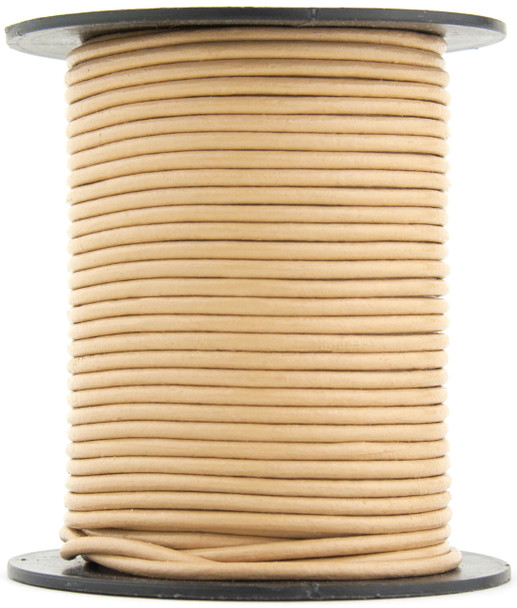 Sand Round Leather Cord 2.0mm 10 Feet