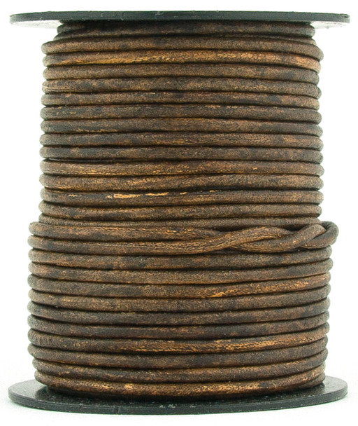 Brown Antique Round Leather Cord 1.0mm 25 meters