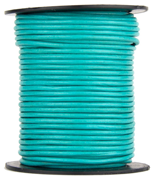 Turquoise Round Leather Cord 1.5mm 100 meters
