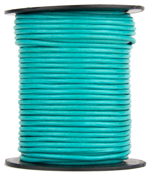 Turquoise Round Leather Cord 1.0mm 100 meters