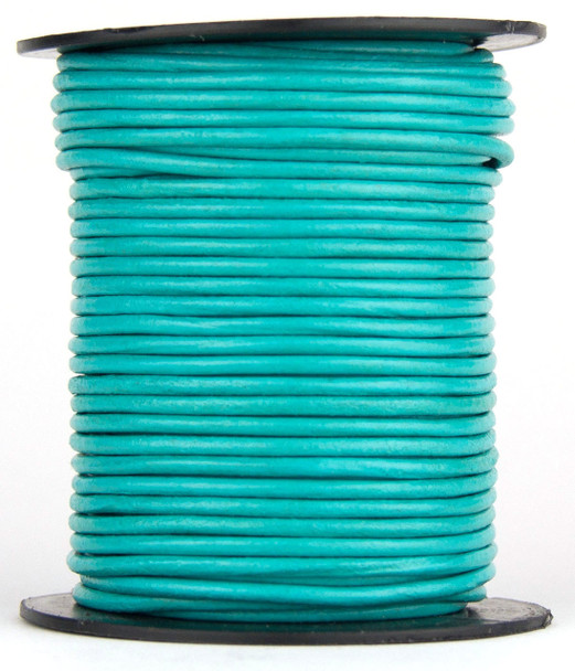 Turquoise Round Leather Cord 2.0mm 100 meters