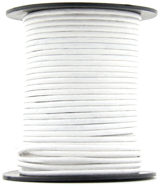 White Round Leather Cord 1.0mm 25 meters