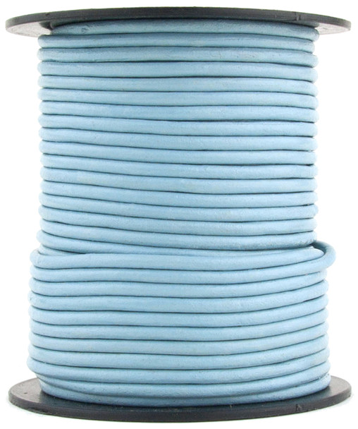 Sky Blue Round Leather Cord 1.5mm 10 meters