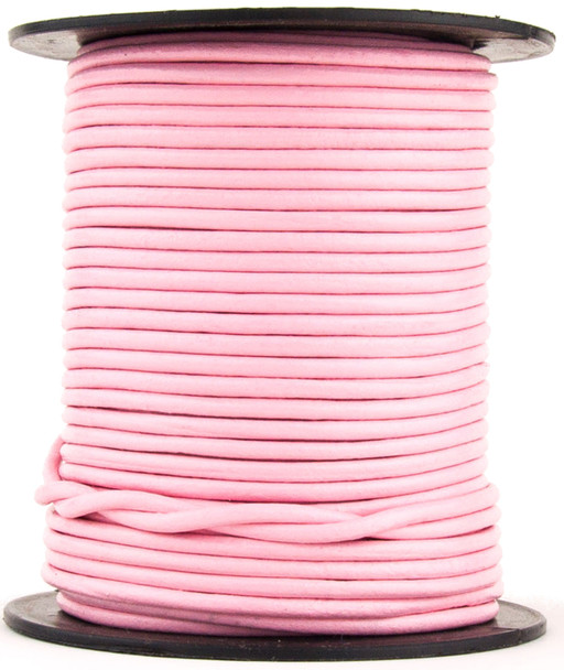 Baby Pink Round Leather Cord 1mm 100 meters