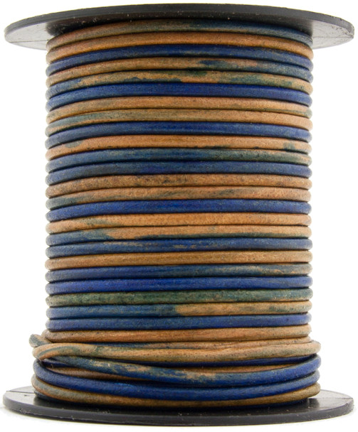 Xsotica Blue Three Tone Round Leather Cord 1.5mm 25 meters