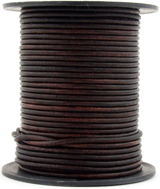 Brown Mahogany Round Leather Cord-1.0mm 100 meters