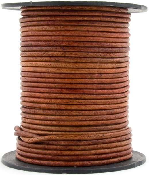 Brown Rust Round Leather Cord 1.0mm 10 Feet