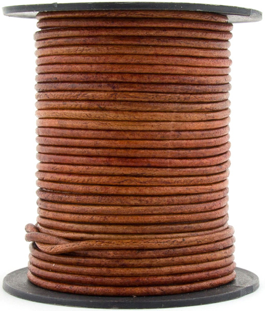 Brown Rust Round Leather Cord 1.5mm 100 meters