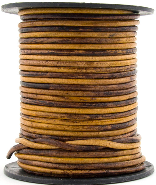 Sunset Brown Round Leather Cord 1.5mm 25 meters