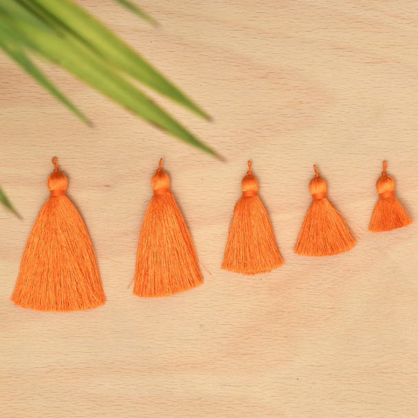 Silk Tassel,DIY Craft Supplies Handmade Jewelry Tassels - ORANGE Tassle / Tassles