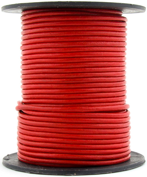 Red Round Leather Cord 1.5mm 100 meters