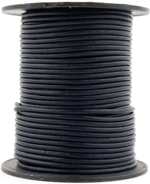 Navy Blue Round Leather Cord 1.0mm 10 Feet