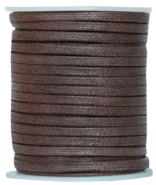 Dark Brown Flat Cotton Cord -3.0 MM * 1.0 MM Waxed Cotton Cords-25 Meter Spool