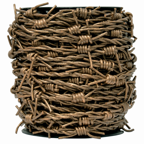 Bronze Metallic Barbed Wire Leather Cord-1 Meter