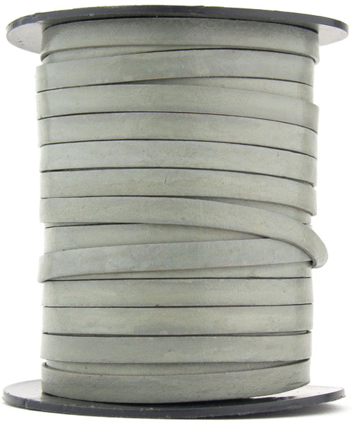 Gray Flat Leather Cord  5 mm x 1 mm - Choose Length