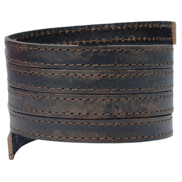 Xsotica Stitched Leather Strap 10MM * 2MM - Antique Dark Brown- 1 Meter
