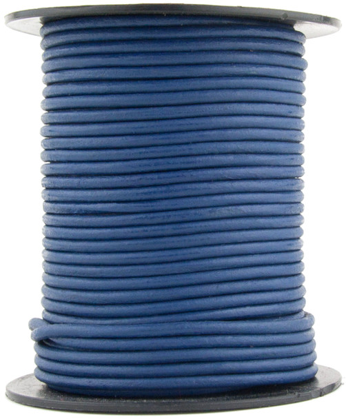 Blue Natural Dye Round Leather Cord 1.5mm 10 meters (11 yards)