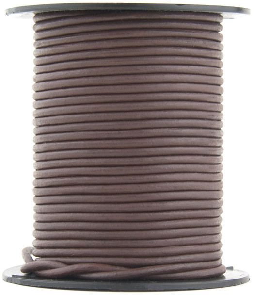 Brown Natural Dye Round Leather Cord 1.0mm 10 meters (11 yards)