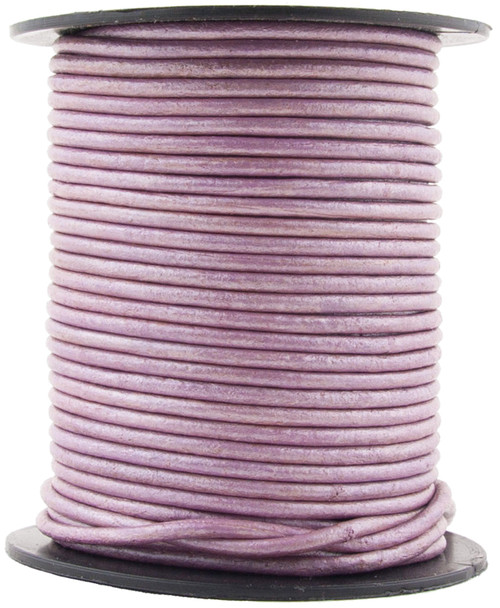 Lilac Metallic Round Leather Cord 1.5mm 10 Feet