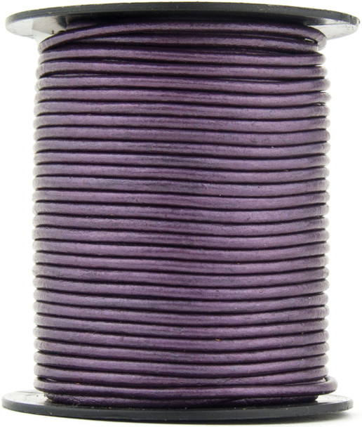 Berry Metallic Round Leather Cord 2.0mm 10 Feet