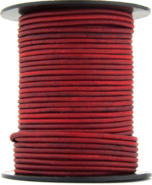 Hot Pink Natural Dye Round Leather Cord 2.0mm 10 meters