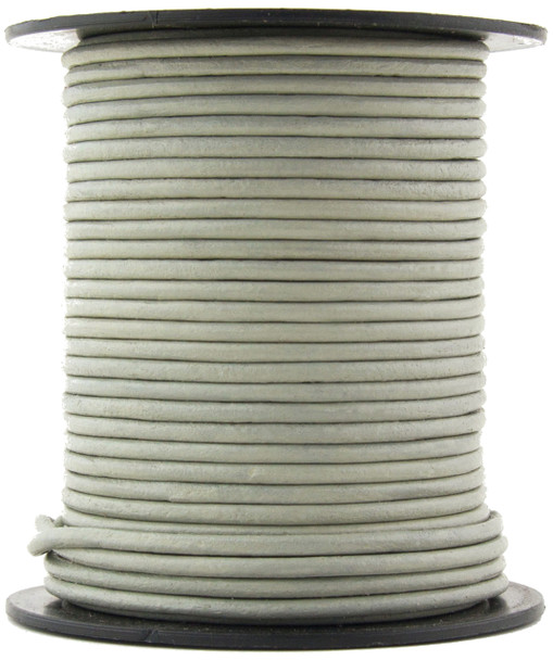Gray Round Leather Cord 1.0mm 10 Feet