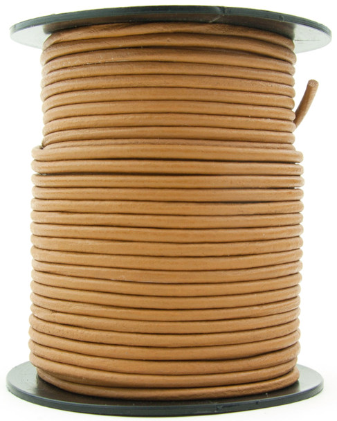 Mustard Natural Round Leather Cord 1.5mm 25 meters