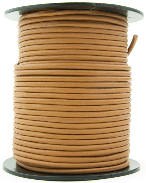 Mustard Natural Round Leather Cord 1.0mm 25 meters