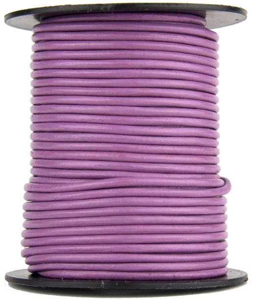 Radiant Orchid Round Leather Cord 1.0mm 25 meters