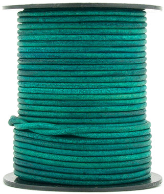 Xsotica Turquoise Natural Round Leather Cord 1mm 50 meters